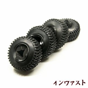 ラジコン カー 1.9インチ 100mm ビードロックホイールリムゴム製タイヤ For 1 : 10 Axial scx10タミヤcc01 rc4wd d90 d110 RC車タイヤパ