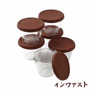 イワキ プリンカップ100ml KBT904［シリコン蓋付6個セット］ (ブラウン)