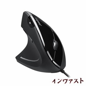 Perixx PERIMICE-513L 左手用垂直型ワイヤレスエルゴノミクスマウス ワイヤレス 手首の疲労や痛みを軽減 800/1200/1600 DPI 左手用 人間