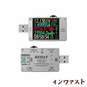 AVHzY CT-3 USB3.1テスター 電流電圧テスターチェッカー クイックバッテリー充電器検出器 DC 26V 6A Lua通訳統合 充電器 容量テスター PP