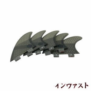 UPSURF surfboard fins Double Tabs 5fins サーフボードフィン K2.1サイズ 5枚セット サーフィン カーボン (グレー)