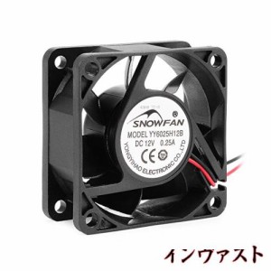 uxcell 冷却ファン DC 12V 0.25A 60mm x 60mm x 25mm 金属 プラスチック PC冷却ファン 1個入り