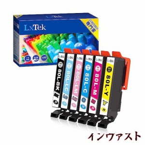 LxTek IC6CL80L 互換インクカートリッジ エプソン(Epson)用 IC80L 80L とうもろこし インク 6色セット(合計6本) 大容量/説明書付/残量表