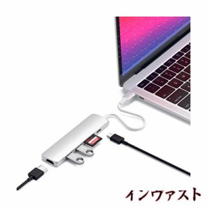 Satechi スリム V2 マルチ USB-Cハブ 6in1 (シルバー) USB-C PD(60W), 4K HDMI(60Hz), Micro/SDカードスロット, USB-A (MacBook Pro/Air2