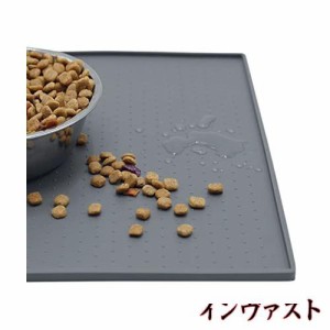 MKUTO ペットマット 猫 犬 食事マット シリコン製 給餌マット 猫砂マット トイレトレーマット 滑り止め 溢れ止め 撥水 防水 防汚 丸洗い