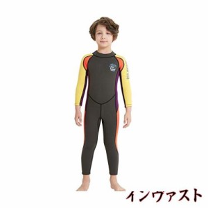 ウェットスーツ 子ども用 2.5mm フルスーツ 長袖 マリンスポーツ ダイビングスーツ 男の子 Lサイズ グレー