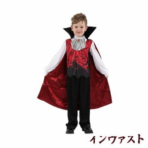 [Ymgot] ハロウィン 仮装 子供 バンパイア 吸血鬼 コスチューム ドラキュラ 悪魔 伯爵 コスプレ衣装 (M(身長110cm-120cm))