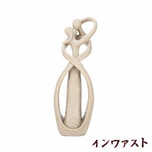 カップル 置物 砂岩の像、手作りの 砂岩のカップルキス恋人の像彫刻幸せ彫刻された置物アート工芸家の装飾ウェディングギフト