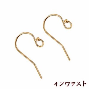 BENECREAT 6個セット14K金箔ピアスフック ゴールドフック パーツ 釣り針 フック式 シンプルアクセサリーパーツ 手芸素材 基礎パーツ ハン