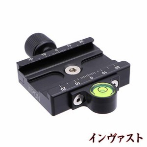 INPON クイックリリースクランプ アルカスイス互換 60mm 着脱式水準器付 三脚/ボールヘッド/雲台などに対応