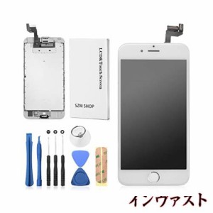 SZM iPhone6S 修理交換用フロントパネルセット タッチパネル 液晶パネルセット（スピーカー +フロントカメラ+ホームボタン付き）修理パー