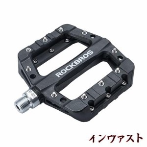 ROCKBROS(ロックブロス)自転車 ペダル フラットペダル 軽量 mtb ペダル ロードバイク ナイロン繊維 大面積 滑り止め bmx 9/16” 左右セッ