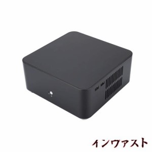 L80ミニPCコンピュータケース ASHATAミニITXコンピュータケース アルミ合金HTPCケース 超厚シート 小型 デュアルUSB3.0 / USB 2.0インタ