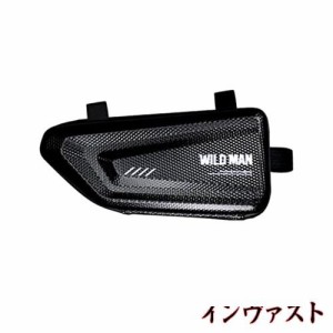 WILD MAN 防雨ハードシェルトライアングルバイクサドルバッグ 座席の下のフレーム ロードマウンテンサイクリング用（ブラック、E4）