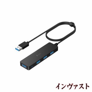 Aceele USB ハブ 4 USB ポート USB 3.0 ウルトラスリム ハブ, USB ハブ 120cm 延長ケーブル 5Gbps 超高速 軽量 PC MacBook/Chromebook Wi