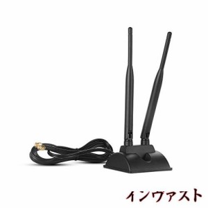 デュアルWiFiアンテナ、2m延長コードRP-SMAプラグ、2.4GHz / 5GHzデュアルバンドアンテナ磁気ベース、WiFi無線ルーターモバイルホットス