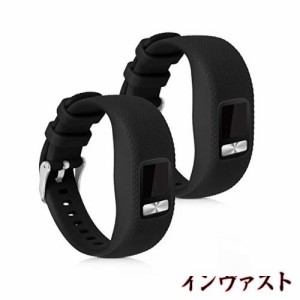 対応: Garmin Vivofit 4 交換 アームバンド - 2x TPU シリコン バンド Sサイズ 黒色