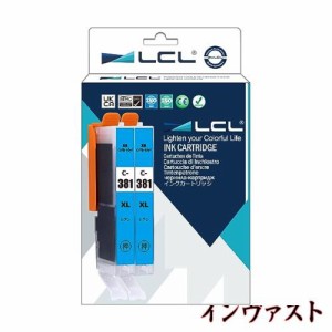 LCL Canon用 キャノン用 BCI-381 BCI-381XL BCI-381XLC （2パック シアン） 互換インクカートリッジ 増量 ICチップ残量表示検知機能付き 