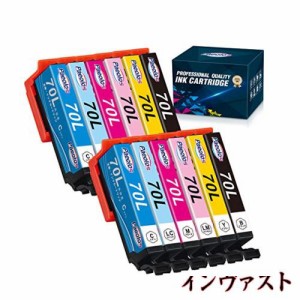 エプソン(Epson)用 IC6CL70L 互換インクカートリッジ IC70Lさくらんぼ 互換インク 2BK+2C+2M+2Y+2LC+2LM（合計12本） 対応機種：EP-306 E