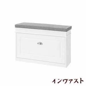 SoBuy 玄関ベンチ 靴箱 収納ベンチ シューズラック 薄型 幅75×奥行24×高さ51cm 省スペース おしゃれ 靴収納 収納ベンチ 下駄箱 玄関椅