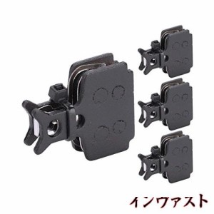 4ペア バイクブレーキパッドキット ディスクブレーキパッド 樹脂材質 2.8 * 3.5cm クランプ付き 自転車ディスクブレーキ交換パッドキット