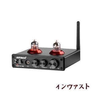 AIYIMA TUBE-T6Pro JAN5725+QCC3008+CM6642真空管プリアンプ Bluetooth5.0プリアンプ高音と低音の調整付き, USB、DACデコード、ヘッドフ