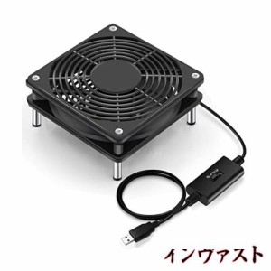 Mauknci 冷却ファン 12cm 静音 風量調整可 USB ファン 5V 長時間稼働 小型PC/アンプ/ルーターなど用 冷却台