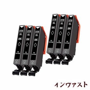 Epson用 エプソン ITH BK 6本ブラックインクカートリッジ イチョウ インク 【互換インク/大容量/残量表示/個包装】対応機種：EP-811AB EP