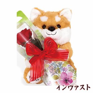 【 liLYS ?pice 】 リリスエピス プリザーブドフラワー 柴犬 ぬいぐるみ 一輪の薔薇 母の日 プレゼント sp1rd (ルージュベルベット)