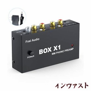 Fosi Audio BOX X1 フォノ プリアンプ MM ポータブヘッドフォンアンプ 超コンパクトミニステレオ Phono 3.5MMヘッドフォン・RCA出力 蓄音