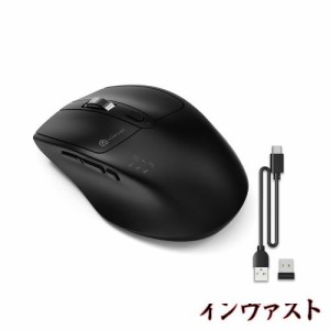 iClever ワイヤレスマウス 無線マウス bluetooth マウス 無線 Type-C充電式 マウス 静音 デュアルモード マルチペアリング 3台接続可能 4