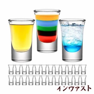 Brand Generic ガラス ショットグラス24個- 30ml/30cc クリアグラス、ヘビーベース ウイスキー、テキーラ、ウォッカ、リキュール、エスプ