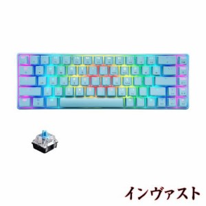 ZIYOU LANG ゲーミングキーボード テンキーレス メカニカル 60％ 68キー防衝突 ゲーム用キーボード メカニカルキーボード 青軸 18種類のR