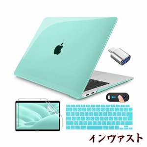 CISSOOK MacBook Air 13 インチ ケース カバー A2337 M1 A2179 対応 グリーン カバー 2020 2021 新型 macbook air 13 シェルカバー 透明 