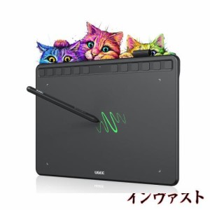 UGEE ペンタブ 10×6.27インチ S1060 ペンタブレット 板タブ ショートカットキー12個 充電不要ペン付き 8192レベル筆圧 ±60°傾き検知 