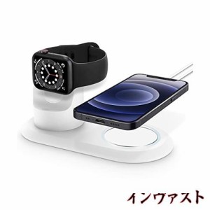 2in1 多機能 Magsafe充電器・Apple watch充電器対応 スタンド シリコン クレードル 同時充電 ドック アップルウォッチ 充電スタンド Mags