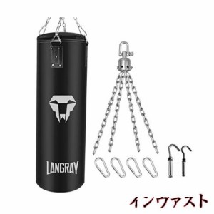 パンチバッグ LangRay サンドバッグ ボクシング 多層耐久PU材質 散打 体鍛え フィットネス 格闘技 気分転換 ストレス解消 吊り式 空手 キ