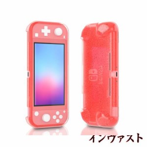 Switch Lite グリッターケース ソフトで丈夫なSwitch lite 保護グリップケース 光沢のあるSparkly Switch lite TPUカバー コーラル