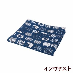 Ourkens 生地 布 DIY 裁縫 手芸素材 綿 麻 コットンリネン 和風 かわいい猫柄プリント生地 パッチワーク布 ハンドメイド DIY 手芸用 幅1.