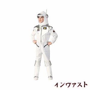 [YuanD] 子供用 ハロウィン パーティ 宇宙服 宇宙飛行士 衣装 学園祭 文化祭 ハロウィーン コスプレ 仮装 (白, M)