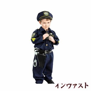 [Lhyxuuk] ポリス コスプレ 子供 キッズ ハロウィン 警察官 警察 3歳-12歳 コスプレ 衣装 制服 ポリス お巡りさん 仮装 ハロウィン コス