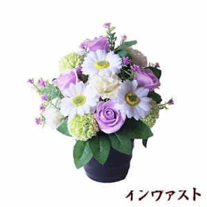 ソープフラワー お供え ポット洋花ピンク1個 造花 ブーケ 仏花 仏壇 ペット お悔やみ 菊 お供え 枯れない お供え花