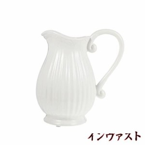 OUNONA ピッチャー 花瓶 セラミックピッチャー 陶器 おしゃれ 白 植木鉢 ドライフラワー フラワーアレンジメント 農家 ホーム 磁器 ルー