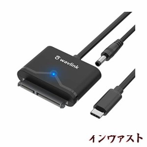 WAVLINK SATA USB-C 変換ケーブル SATA-USB C 変換アダプタ 2.5インチ HDD SSD/3.5インチ HDD対応 5Gbps高速転送 UASP対応 最大18TB 電源