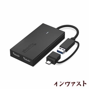 Plugable USB Type-C デュアル・グラフィック変換アダプター、USB-C HDMI 用 Mac Windows 対応、最大解像度 1080p@60Hz の外部HDMIモニタ