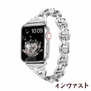 [Daturus] 互換性があります Apple Watch バンド ダイヤモンドラインストーン ステンレス アップルウォッチ ベルト Apple Watch 9/8/7/6/