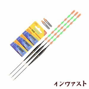 KINGKOO（夜色）釣り浮き 電気ウキ 夜釣り へら浮き 釣りブイ ヘラウキ全長39.5ｃｍ〜40.5ｃｍ 3本 9点灯！ 電子ウキ 電気浮き ナイター