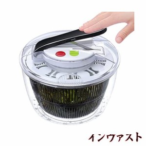 VKING サラダスピナー 水切り器 野菜水切り サラダ水切り 野菜スピナー 野菜水切り器 ザル 回転式 脱水機手動 脱水機 5L大容量 サラダチ