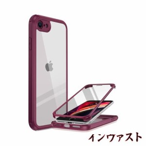 Miracase iPhone SE 第3世代 用 ケース SE3 SE2 第2世代 iPhone 8用スマホケース iPhonese カバー 4.7インチ 9H強化両面ガラス フルカバ