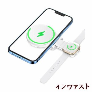 [for MagSafe充電器]KINIVA ワイヤレス充電器 Apple Watch充電器 折りたたみ 3in1 充電スタンド 15W 急速 充電器 置くだけ 2台同時充電 